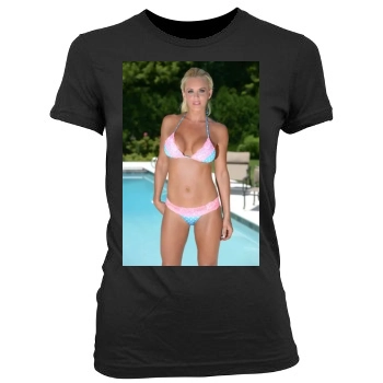 Jenny McCarthy Women's Junior Cut Crewneck T-Shirt