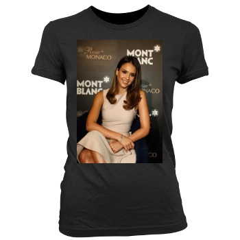 Jessica Alba Women's Junior Cut Crewneck T-Shirt