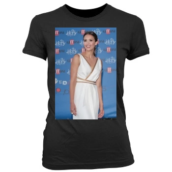 Jessica Alba Women's Junior Cut Crewneck T-Shirt