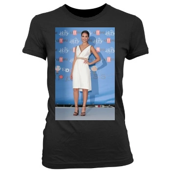 Jessica Alba Women's Junior Cut Crewneck T-Shirt