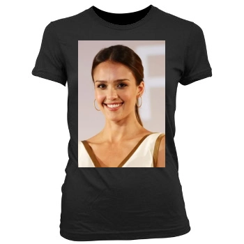 Jessica Alba Women's Junior Cut Crewneck T-Shirt