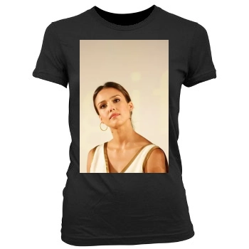 Jessica Alba Women's Junior Cut Crewneck T-Shirt