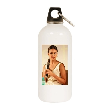 Jessica Alba White Water Bottle With Carabiner