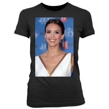 Jessica Alba Women's Junior Cut Crewneck T-Shirt