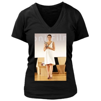 Jessica Alba Women's Deep V-Neck TShirt