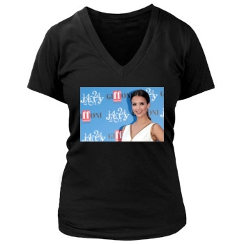 Jessica Alba Women's Deep V-Neck TShirt