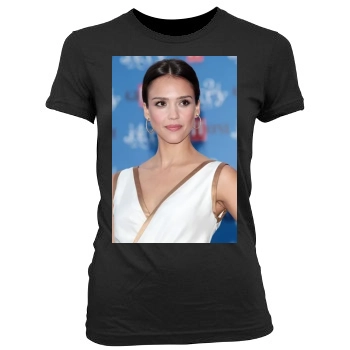 Jessica Alba Women's Junior Cut Crewneck T-Shirt