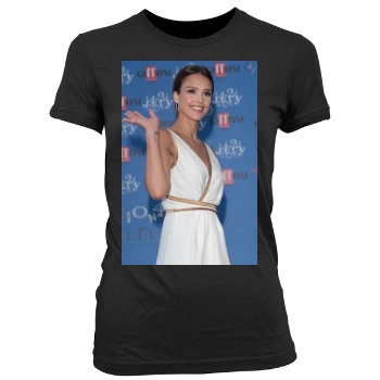 Jessica Alba Women's Junior Cut Crewneck T-Shirt