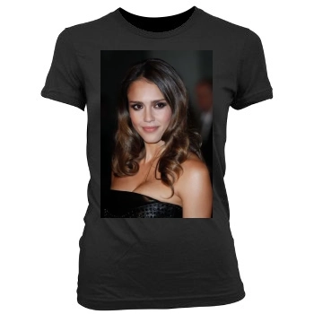 Jessica Alba Women's Junior Cut Crewneck T-Shirt