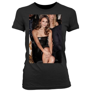 Jessica Alba Women's Junior Cut Crewneck T-Shirt