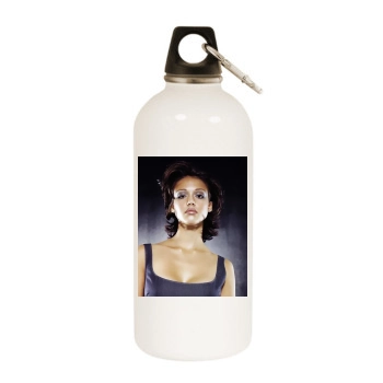 Jessica Alba White Water Bottle With Carabiner