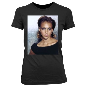 Jessica Alba Women's Junior Cut Crewneck T-Shirt