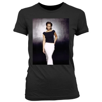 Jessica Alba Women's Junior Cut Crewneck T-Shirt