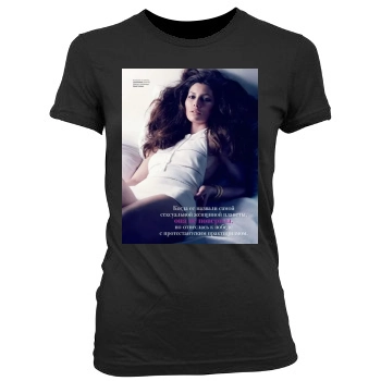 Jessica Biel Women's Junior Cut Crewneck T-Shirt