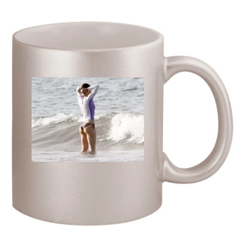 Jessica Biel 11oz Metallic Silver Mug