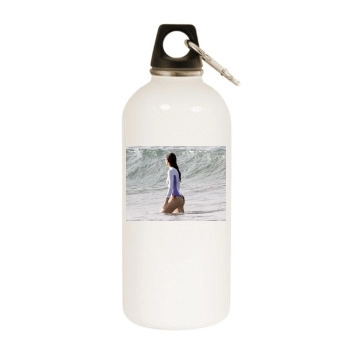 Jessica Biel White Water Bottle With Carabiner