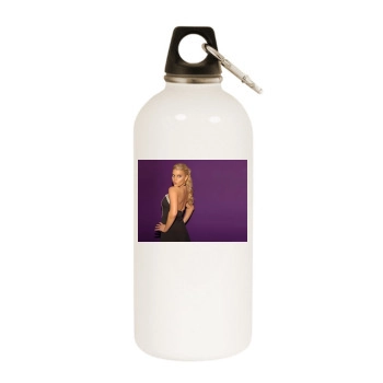 Jessica Simpson White Water Bottle With Carabiner