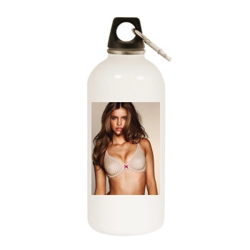 Barbara Palvin White Water Bottle With Carabiner