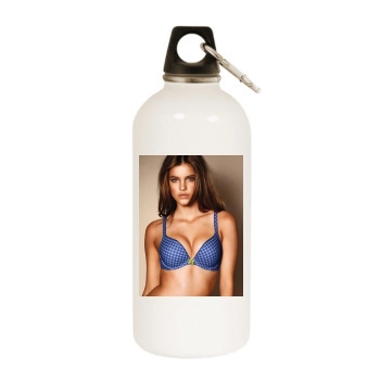 Barbara Palvin White Water Bottle With Carabiner