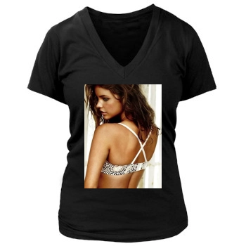 Barbara Palvin Women's Deep V-Neck TShirt