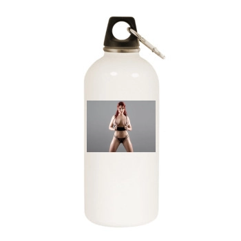 Bianca Beauchamp White Water Bottle With Carabiner