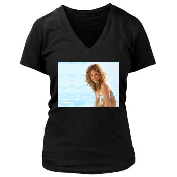 Shakira Women's Deep V-Neck TShirt