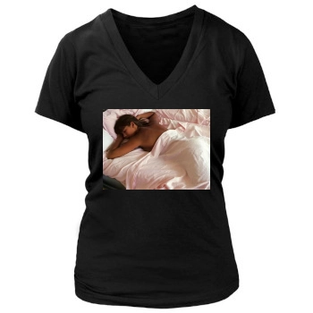 Sophie Marceau Women's Deep V-Neck TShirt