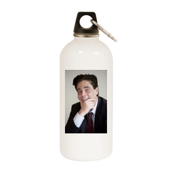 Benicio del Toro White Water Bottle With Carabiner