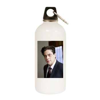 Benicio del Toro White Water Bottle With Carabiner