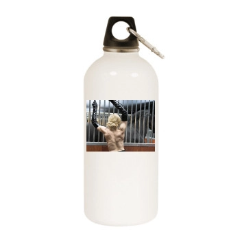 Madonna White Water Bottle With Carabiner