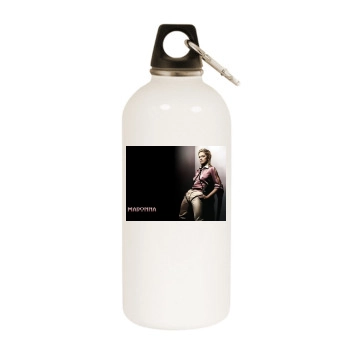 Madonna White Water Bottle With Carabiner