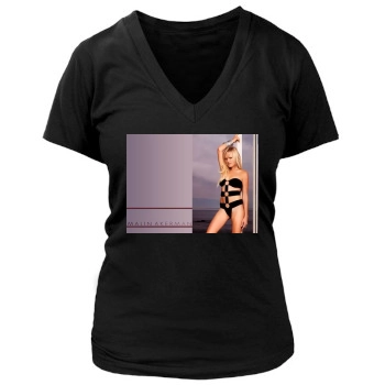 Malin Akerman Women's Deep V-Neck TShirt