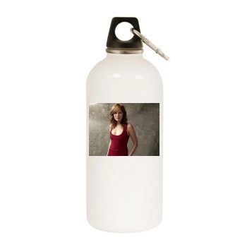 Malin Akerman White Water Bottle With Carabiner