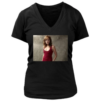 Malin Akerman Women's Deep V-Neck TShirt