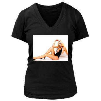 Malin Akerman Women's Deep V-Neck TShirt