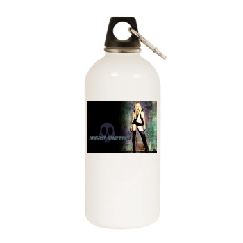 Malin Akerman White Water Bottle With Carabiner