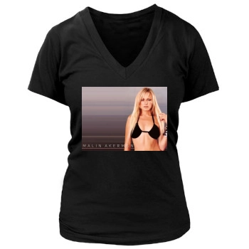 Malin Akerman Women's Deep V-Neck TShirt