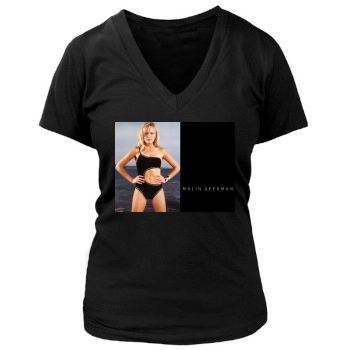 Malin Akerman Women's Deep V-Neck TShirt