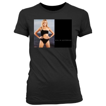 Malin Akerman Women's Junior Cut Crewneck T-Shirt