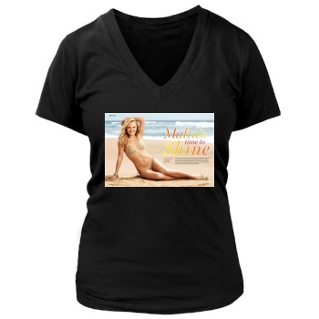 Malin Akerman Women's Deep V-Neck TShirt