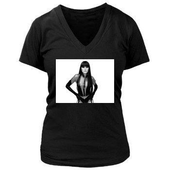 Malin Akerman Women's Deep V-Neck TShirt