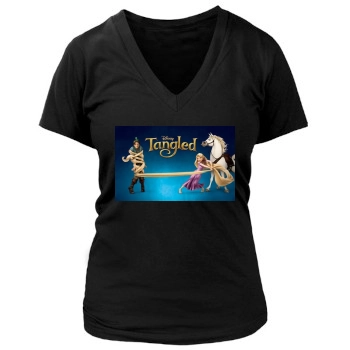 Disney Tangled Women's Deep V-Neck TShirt