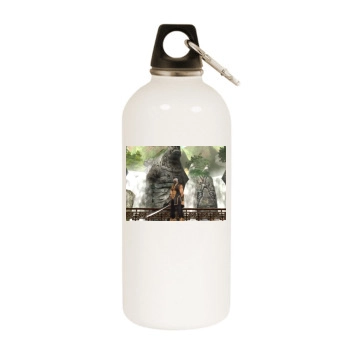 9 Dragons White Water Bottle With Carabiner