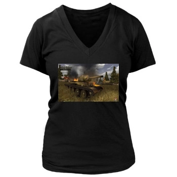 World of Tanks Women's Deep V-Neck TShirt