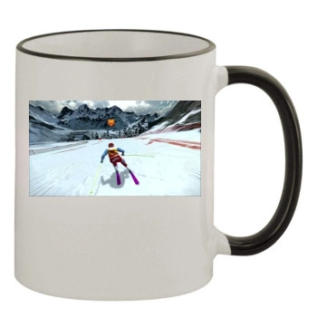 Winter Sports 11oz Colored Rim & Handle Mug