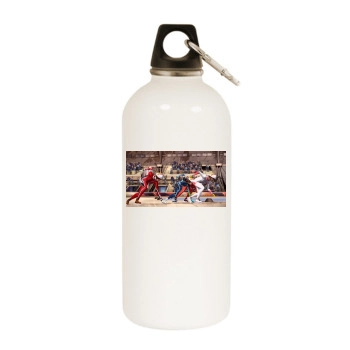 Winter Sports White Water Bottle With Carabiner