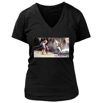 Winter Sports Women's Deep V-Neck TShirt