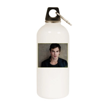 Ian Somerhalder White Water Bottle With Carabiner