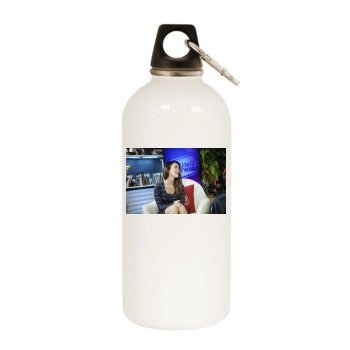 Megan Fox White Water Bottle With Carabiner