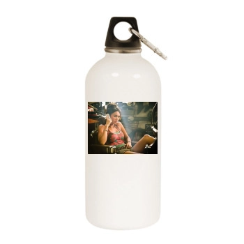 Megan Fox White Water Bottle With Carabiner